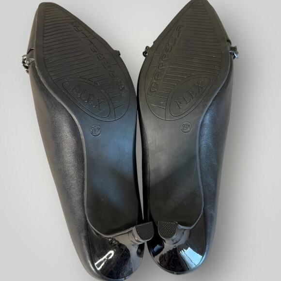 Marbella Faux Leather Patent Heel Pump Pointed Toe Slip On Shoes Size 9.5 Black - Picture 8 of 13